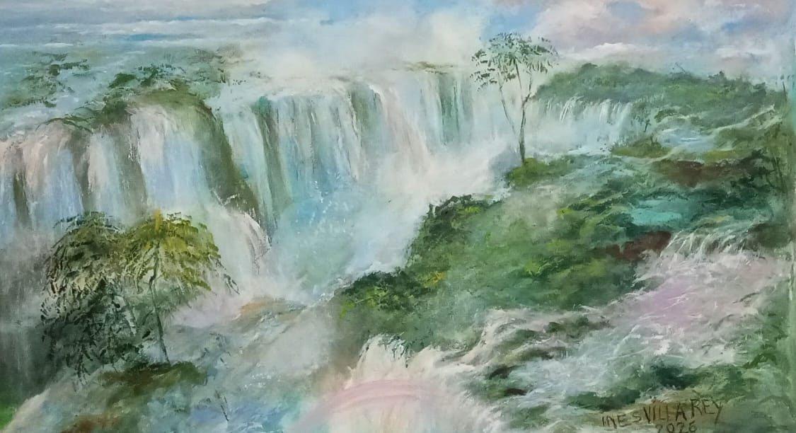 Cataratas — Óleo sobre lienzo por Inés Villa