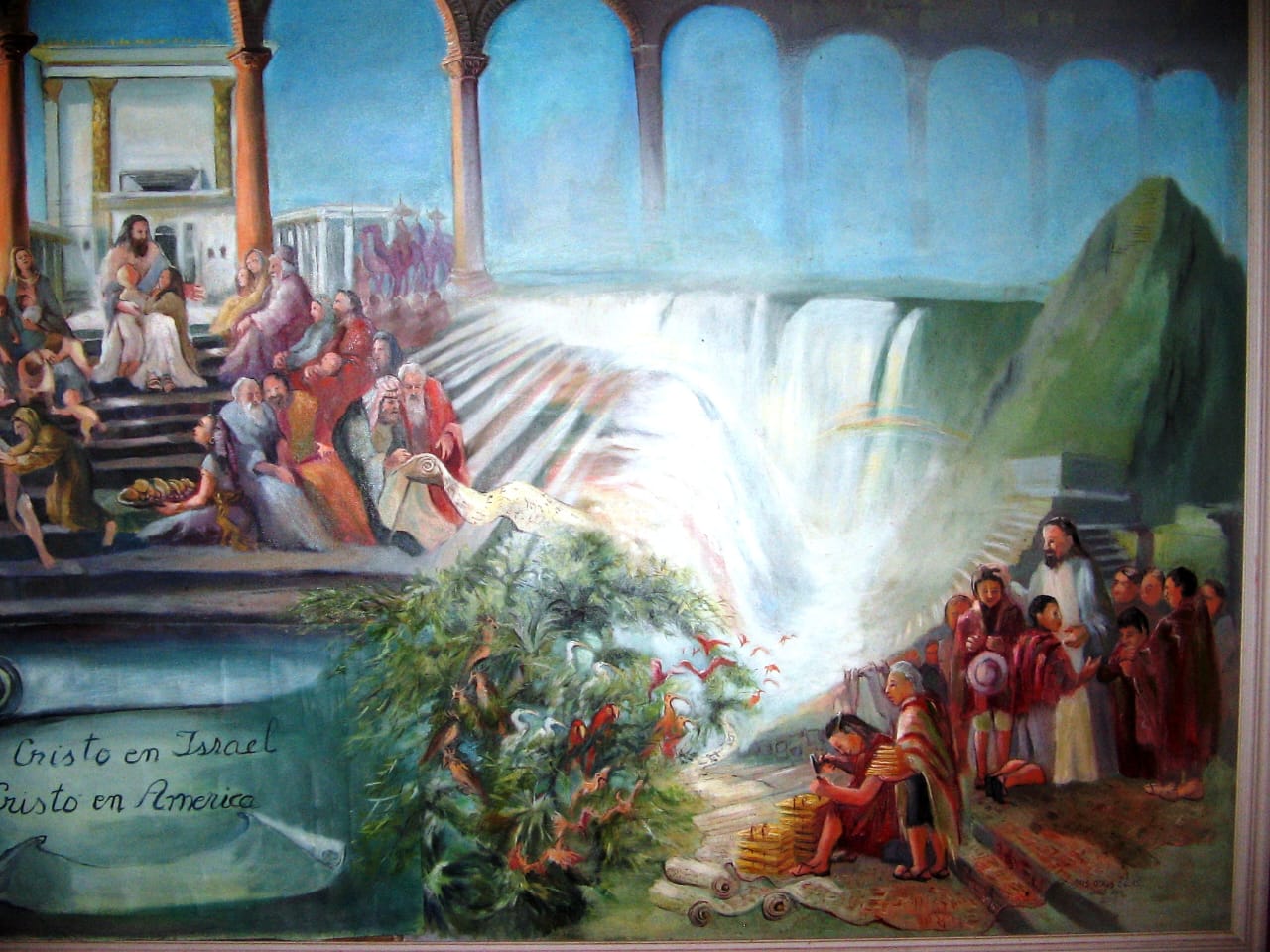Cristo en Israel, Cristo en América — Óleo sobre lienzo por Inés Villa