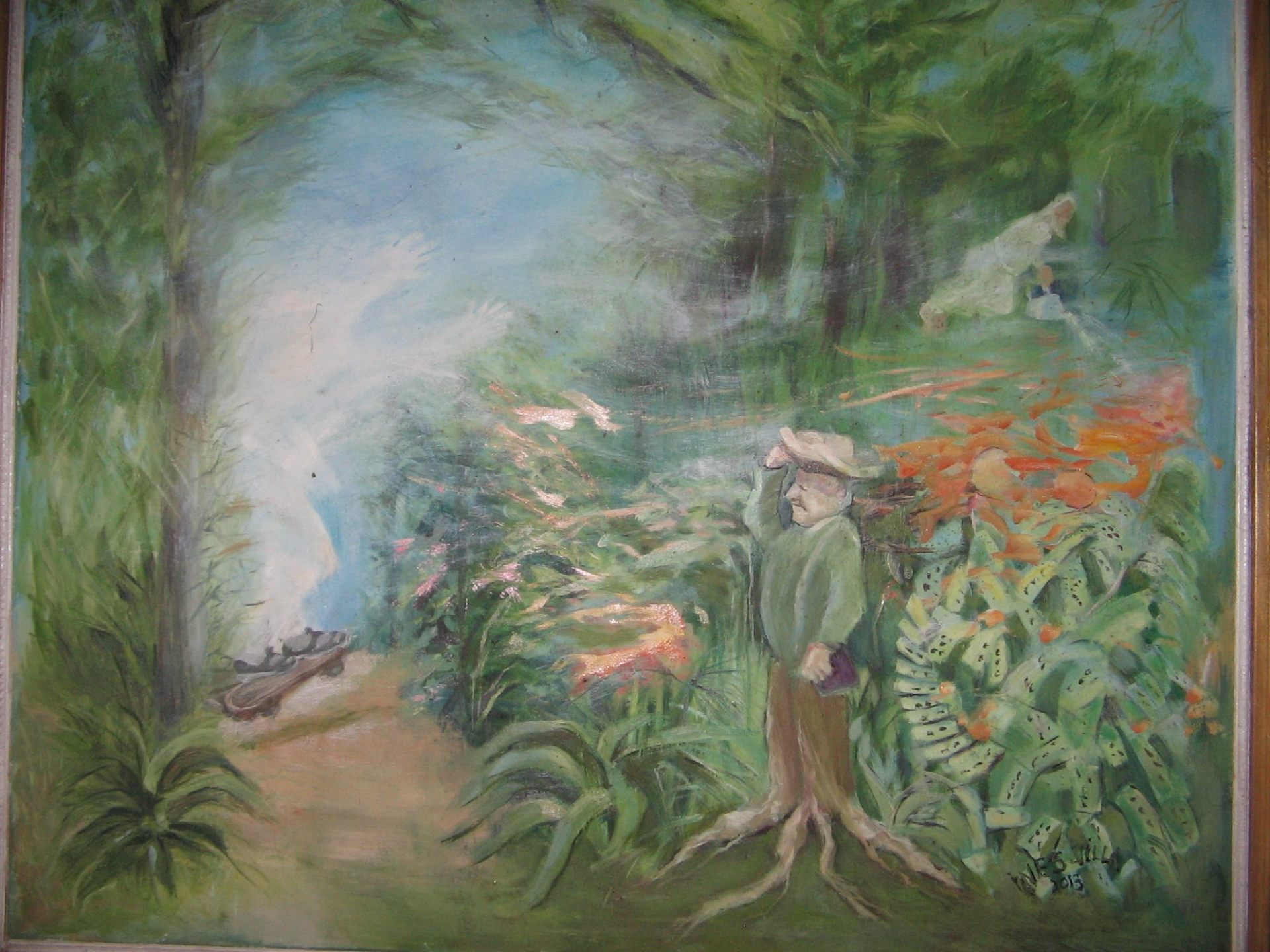 Sendero en el bosque — Óleo sobre lienzo por Inés Villa